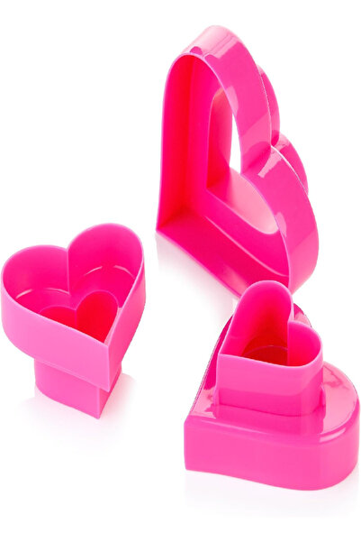 TESCOMA قوالب بسكويت على شكل قلب مزدوجة الجوانب - 6 أحجام، ديليسيا، متنوعة، 20 × 13 × 4.5 سم