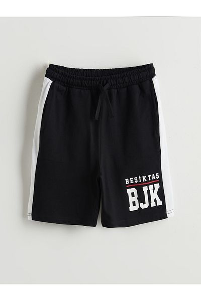 LC Waikiki Beşiktaş Printed Boys' Shorts with Elastic Waist