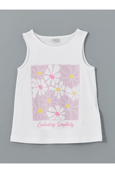 LC Waikiki Crew Neck Floral Girl's Tank Top and Shorts
