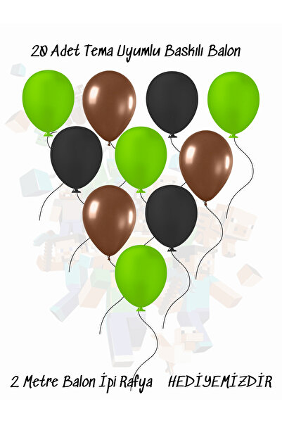 snowparty MiNecRaFt Temalı Tema Uyumlu Doğum Günü Balonu