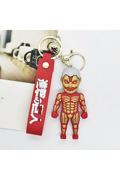 FG KONNİCHİWA Anime Attack On Titan - سلسلة مفاتيح من السيليكون وإكسسوار حقيبة