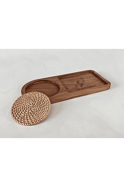 PlateraShop Aristocoffee – Elegant wooden tray for coffee, tea or decoration