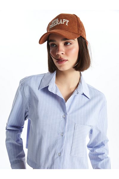 LC Waikiki Cămașă de damă din poplin oversize cu dungi