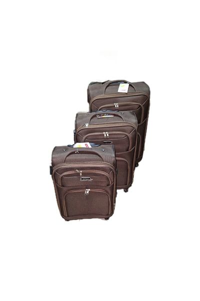OEM Textile suitcase set, 4 wheels, size S/M/L, color Brown