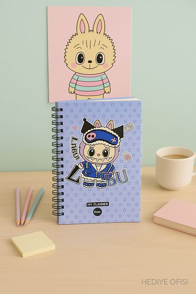 hediyeofisi Talking Agenda Yearly Planner Notebook with Labubu Design