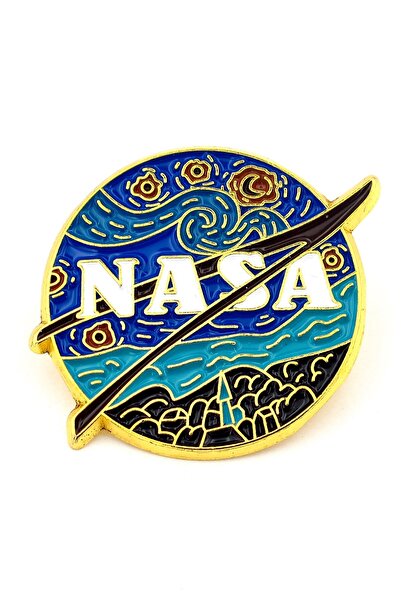 Solfera Nasa Van Gogh Yıldızlı Gece Uzay Gökyüzü Metal Rozet RX003