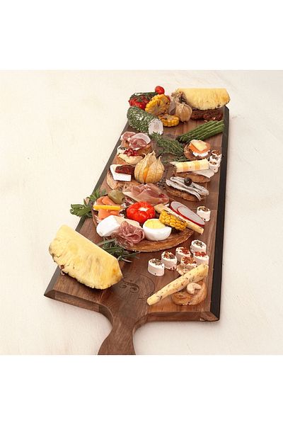 PlateraShop Set of 3 acacia wood puzzle platters – design and versatile for serving