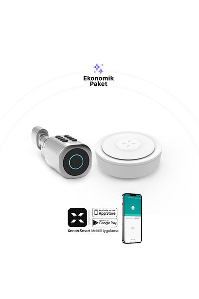 Xenon Smart Smart Automatic Door Lock Fingerprint Password and Rfid Card Password and Wireless Gateway Hub Set of 2