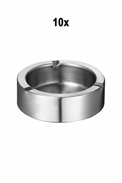 Falconetti 10 Pieces Steel 11 cm Cafe Restaurant Restaurant Round Ash Tray As...
