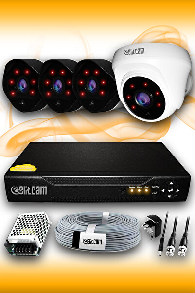 Elitcam 4 Kameralı Uzay 1 Iç Kamera Set Hdd'siz Full Hd Gece Görüşlü Güvenlik...