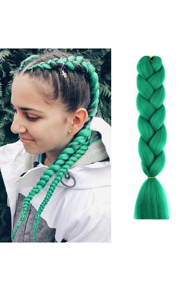 FITINT Colored Hair Extensions - Single Color for Braided Ponytails