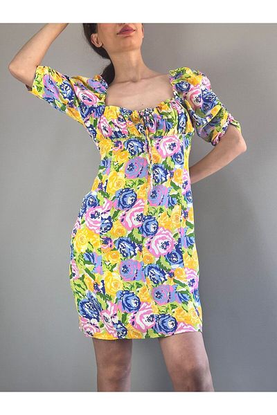 Gönülden Tasarım Flower Short Dress for Women