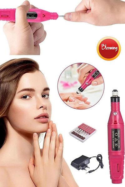 Blooming Electric 12V Nail Rasp Set Manicure Pedicure Handheld Prosthetic Nail Toe Callus Nail Fungus Machine