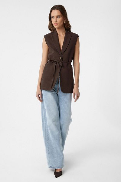 Antioch Brown Belted Women's Vest