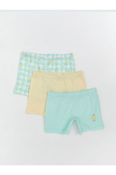 LC Waikiki Χτενισμένο βαμβακερό κοριτσίστικο μπόξερ 3 τεμαχίων