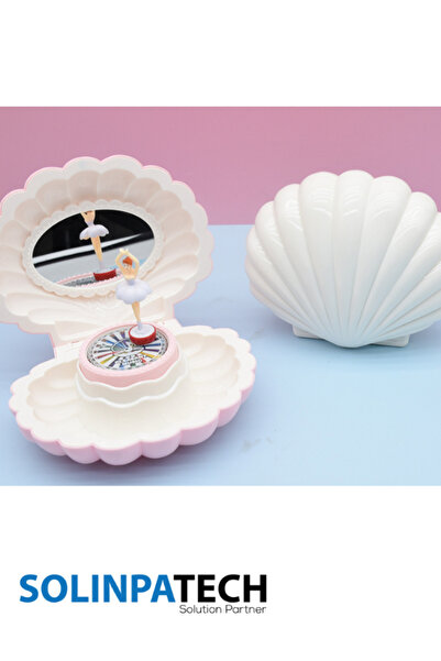 SolinpaTech Hareketli Balerinli İstiridye Kabuk Takı Ve Müzik Kutusu