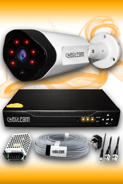 Elitcam 1 Kameralı Uzay 1 Dış Kamera Set Hdd'siz Full Hd Gece Görüşlü Güvenlik Kamerası Sistemi