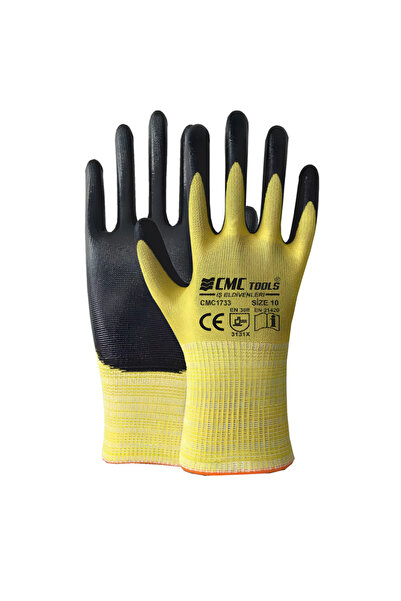 CMC 1/2 قفاز أصفر - أسود 1733 (12 قطعة)