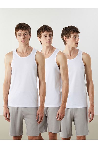 LC Waikiki Ανδρικό εσώρουχο U Neck Combed Cotton 3 τεμαχίων