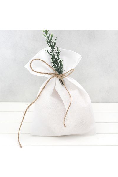 Bimotif Plain White Raw Cloth Fabric Pouch, 10X15 cm 25 Pcs