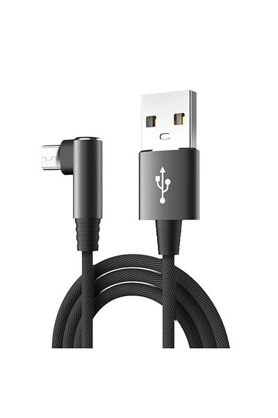 Choice 1m black USB Micro Cable 3A 90 Degree Elbow Data Cable Charger Cord for Samsung Xiaomi Mobile Phone