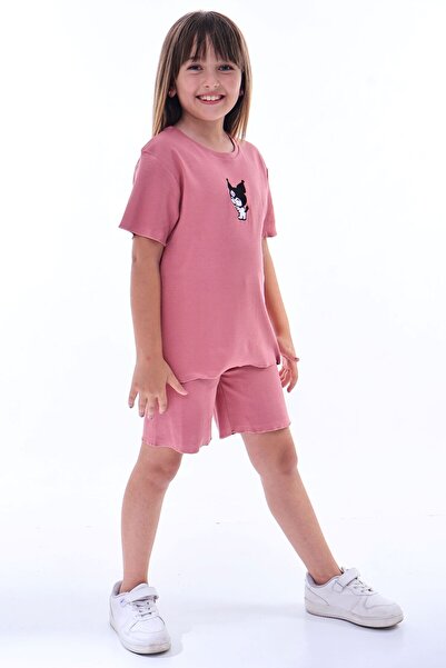 ZUZUNGA Ribana Beybi Overlock Detailed Kuromi Embroidered Top-Under Set