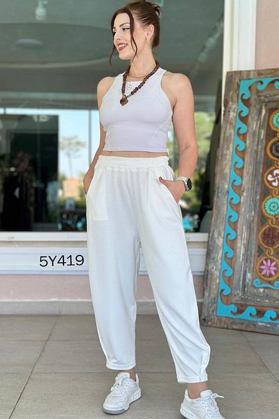 İnce Topuk Modal Fabric Harem Pants 5Y419
