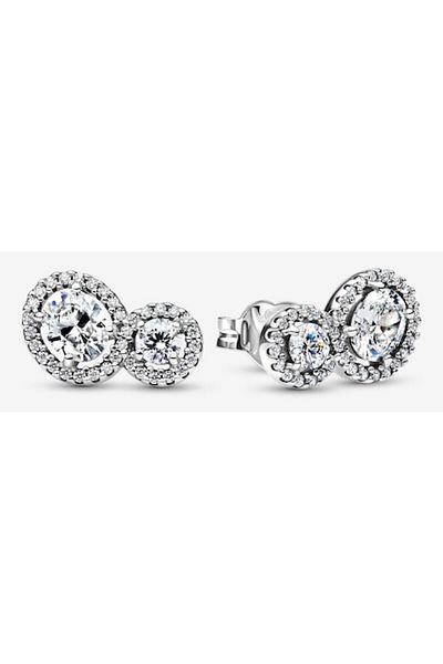 Pandora Cercei Pandora tip halo dublu stralucitor pave Zirconiu - Argint 925
