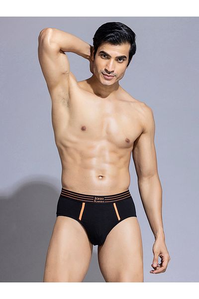 John Player By Styli Pack of 2 - Solid Briefs with Striped Waistband