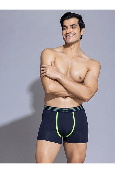 John Player By Styli Pack of 2 - Solid Trunks with Striped Waistband