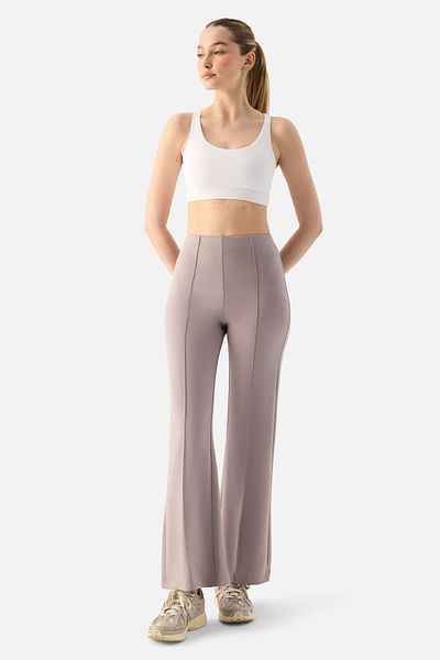 Superstacy Mira Modal Spanish Leg Stone Color Trousers