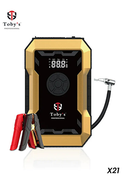 TOBYS جهاز بدء تشغيل متعدد الوظائف من توبي X21 مع ضاغط هواء - ذروة 1500 أمبير...