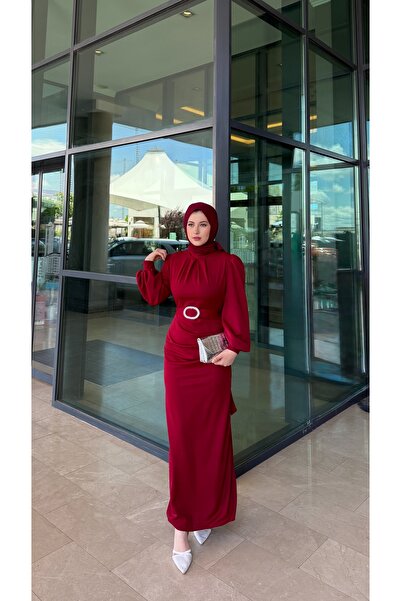 Genel Markalar Loren Kemerli Scuba Tesettür Elbise