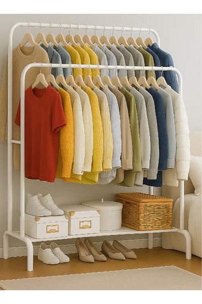 Cady One Clothes Organizer And Holder Metal Stand 150x45x96 white