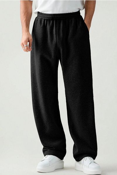 BSBSPOR Loose Baggy Adjustable Long Summer Sweatpants Men Women Gray Black Smoked
