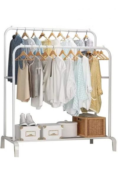 Cady One Clothes Organizer And Holder Metal Stand 150x45x96 white