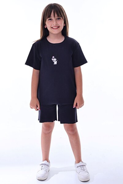 ZUZUNGA Ribana Beybi Overlock Detailed Kuromi Embroidered Top-Under Set