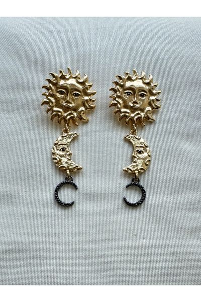 bijuxbymrv Zr Model Sun Moon Earrings