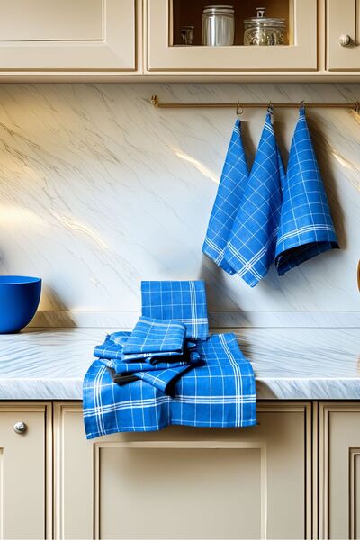 KOZATEX KOZAVİTRİN 4'LÜ MUTFAK KURULAMA BEZİ & MUTFAK PEÇETESİ & MUTFAK HAVLUSU DİMİ