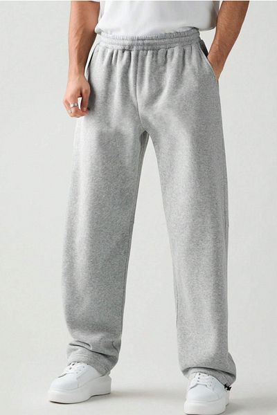 BSBSPOR Loose Baggy Adjustable Long Summer Sweatpants Men Women Gray Black Smoked