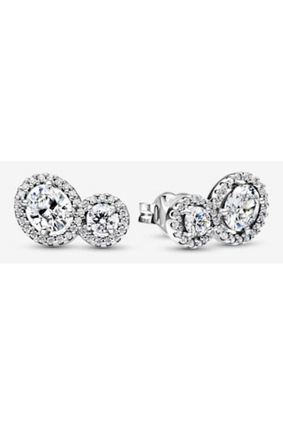 Pandora Cercei Pandora tip halo dublu stralucitor pave Zirconiu - Argint 925