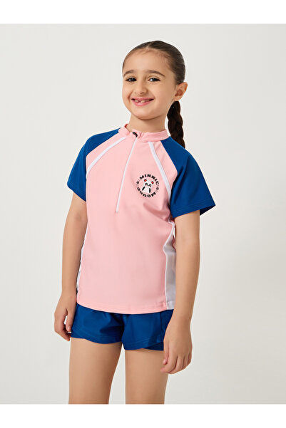 Styli Color Block High Neck Swimsuit