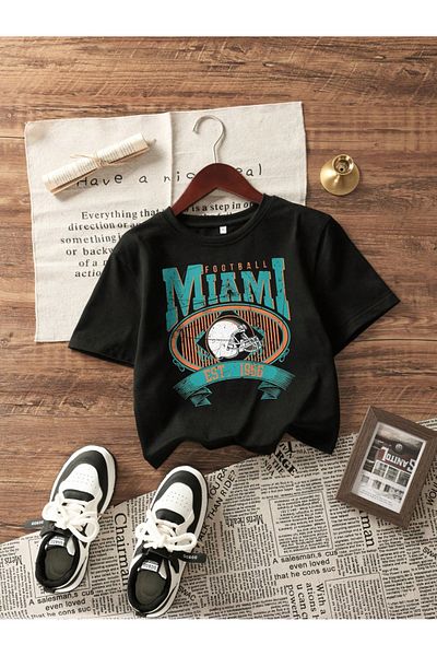 JANSO GROUP - Men's Cotton Printed Football Miami 1966 Tshirt Oversize Large Size