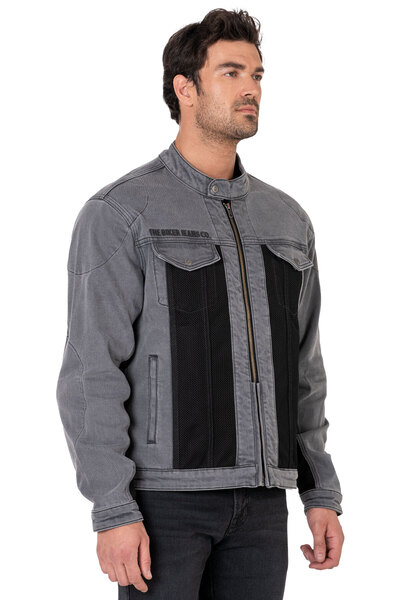 The Biker Jeans Silver Ice Korumalı File Motosiklet Kot Montu Erkek