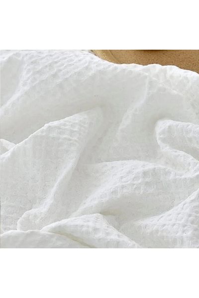OTELVIO Single White Fringed Waffle Hotel Pike