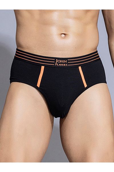 John Player By Styli Pack of 2 - Solid Briefs with Striped Waistband