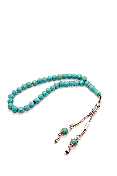 Doğaltaş هدية مسبحة حجر الفيروز - 8 ملم - حجر البركة