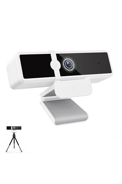 TEQRO Camera Web 4K TEQRO™, Autofocus, Plug & Play, Gaming, Conferințe, Streaming, Mic Stereo, USB, Alb