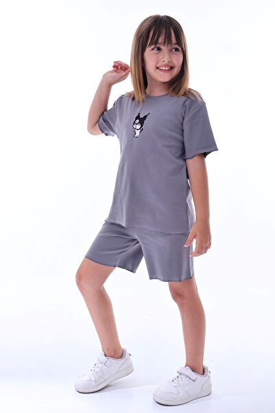 ZUZUNGA Ribana Beybi Overlock Detailed Kuromi Embroidered Top-Under Set