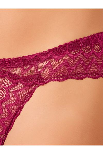 Styli Lace Thong with Back Cut Out Detail